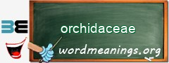 WordMeaning blackboard for orchidaceae